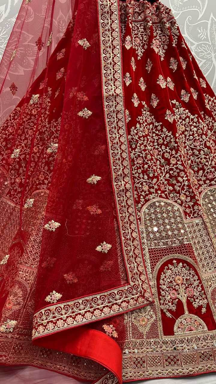 Velvet Chaniya Choli Designer Lehenga for Festive Elegance - MYLUXURY LANE ENTERPRISE